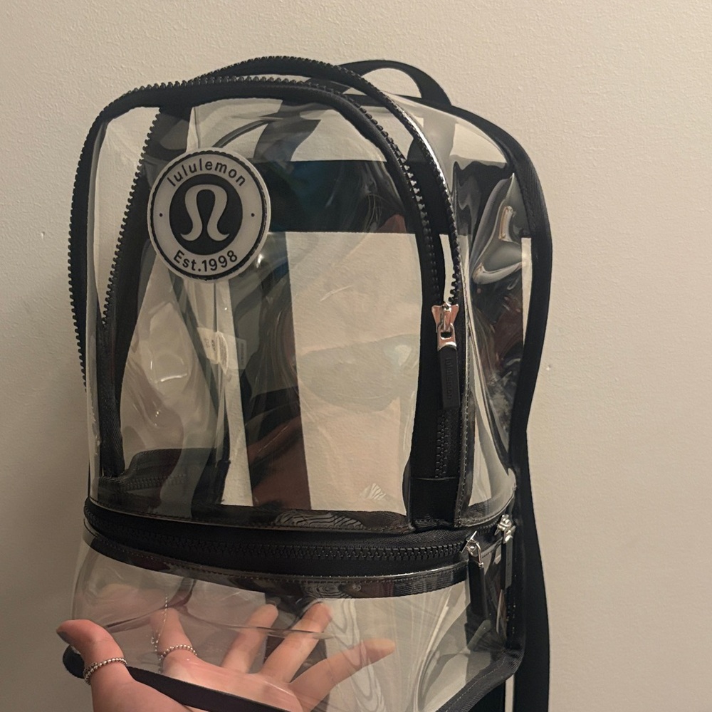Lululemon 10L Clear/Transparent Backpack with Black Trim